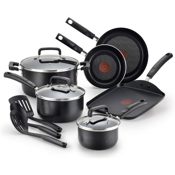 Nonstick Black Dishwasher Safe 12 Piece Pots and Pans Set - Picture 1 of 8